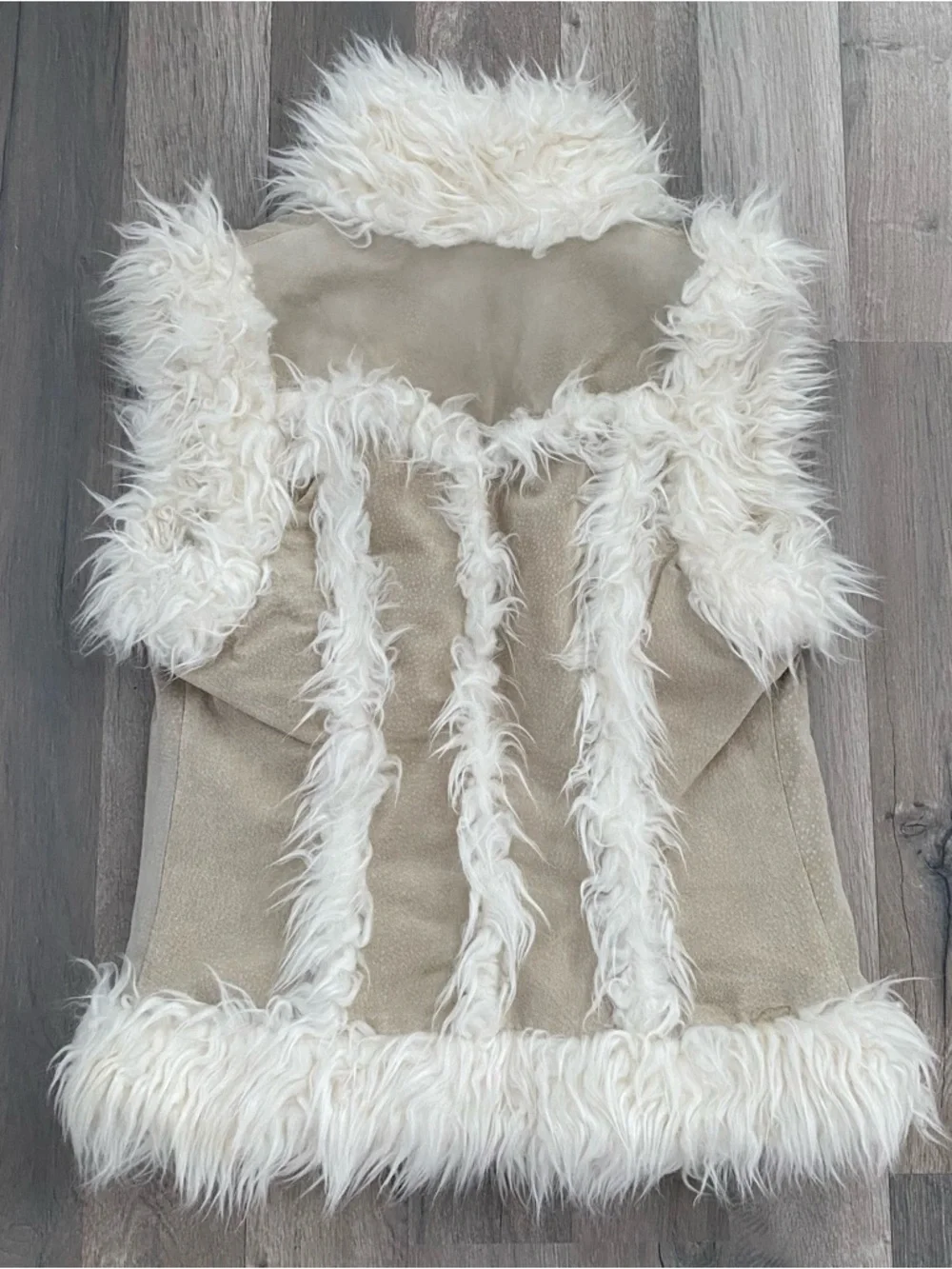 Vintage Suede Faux Fur Vest Boho Western - Picture 5 of 12